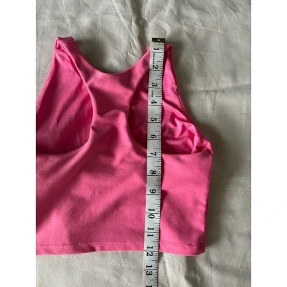 Old Navy Active Bra M(8) Powersoft Girls Crop Top Turquoise/Pink Athletic Sports - Picture 9 of 13